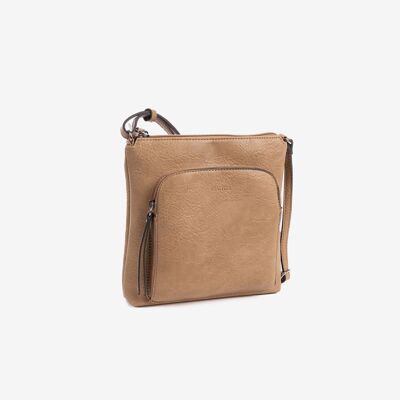 Minibag for women, camel color - 20.5x21x7 cm