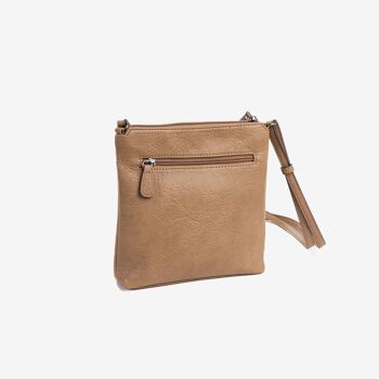 Mini sac pour femme, couleur camel - 20,5x21x7 cm 4