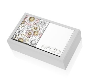 Boîte à bijoux 20x12x6 cm Argent Ligne "Daisy Colors" 60ème Anniversaire 1