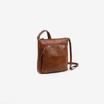 Mini sac pour femme, couleur cuir - 20,5x21x7 cm 1
