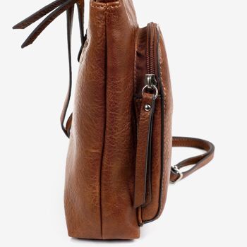 Mini sac pour femme, couleur cuir - 20,5x21x7 cm 2