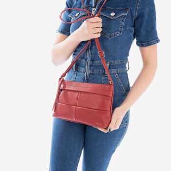 Mini sac pour femme, couleur rouge - 25,5x15x7 cm 3