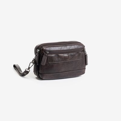 Toiletry bag for men, coffee color, Nappa Collection - 21x14x7 cm