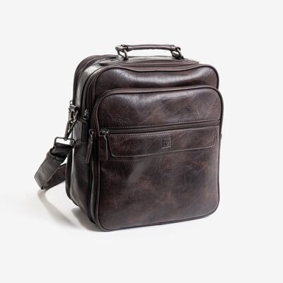 Large men's bag, brown, Nappa Collection - 26x31x16 cm