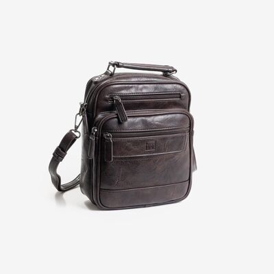 Reporter bag for men, coffee color, Nappa Collection - 21x25x8.5 cm