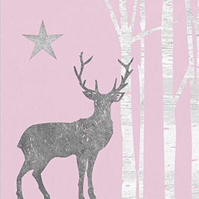 Cervo mistico argento rosato 25x25 cm