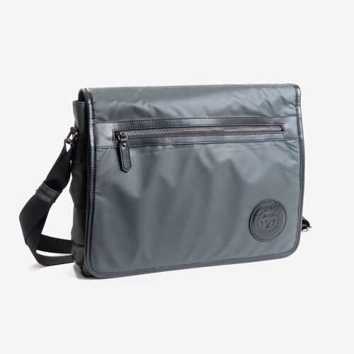 Bolso grande para hombre, color gris, Colección nylon sport - 38.5x28x9 cm