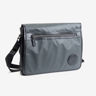 Borsa da uomo grande, grigio, Collezione Nylon Sport - 38,5x28x9 cm