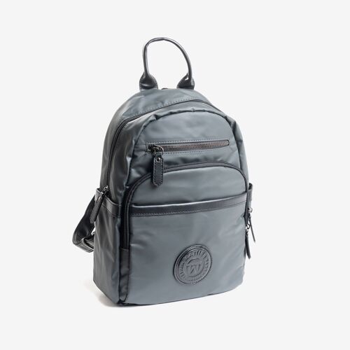 Mochila para hombre, color gris, Colección nylon sport - 24.5x34x11 cm