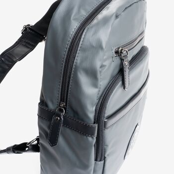 Sac à dos homme, coloris gris, collection sport Nylon - 24,5x34x11 cm 3