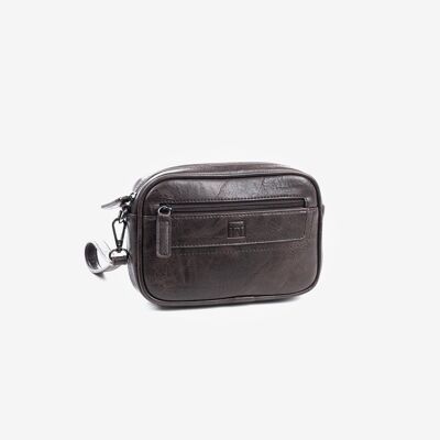 Toiletry bag for men, brown, Nappa Collection - 21x14x5 cm
