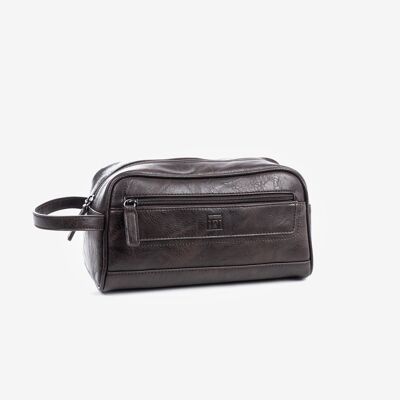 Toiletry bag for men, brown, Nappa Collection - 26.5x14x13 cm