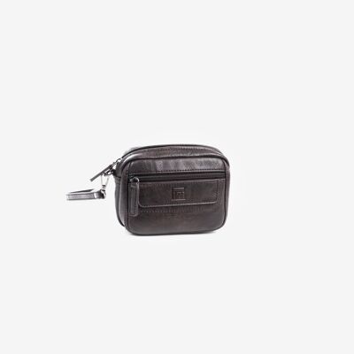 Small handbag for men, coffee color, nappa collection - 16x12x7 cm