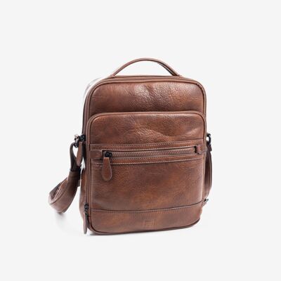 Reporter bag for men, brown, Rustic Collection - 28.5x27x8 cm