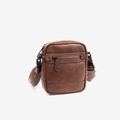 Petit sac pour homme, marron, Collection Rustique - 16x20x5 cm