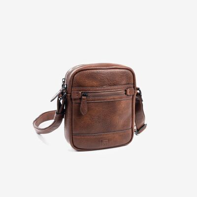 Sac reporter homme, marron, Rustic Collection - 17x22x5 cm