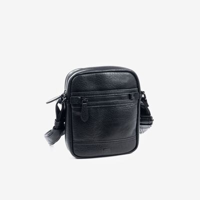 Reportertasche für Herren, schwarze Farbe, Rustic Collection - 17x22x5 cm