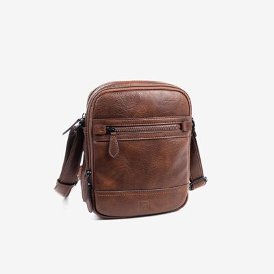 Reporter bag for men, brown, Rustic Collection - 19x24x7 cm