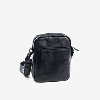 Sac reporter pour homme, coloris noir, Collection Rustique - 19x24x7 cm 3