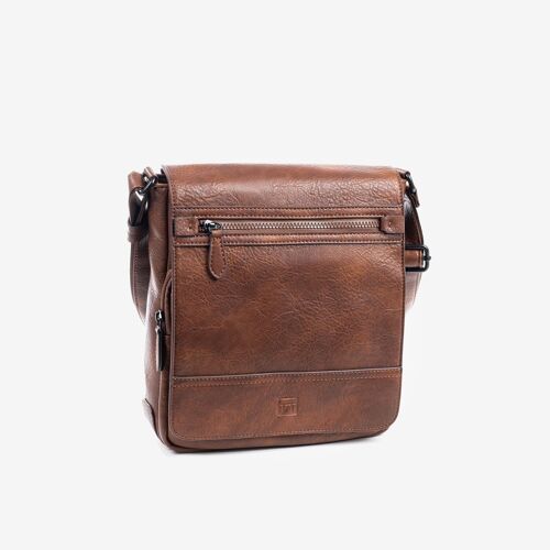 Bolso reportero para hombre, color marrón, Colección rustic - 23x26x8 cm