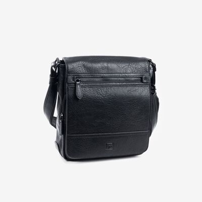 Bolso reportero para hombre, color negro, Colección rustic - 23x26x8 cm