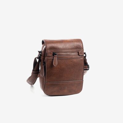 Sac reporter homme, marron, Rustic Collection - 17x22x7 cm