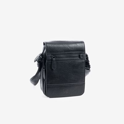 Reporter bag for men, black color, Rustic Collection - 17x22x7 cm