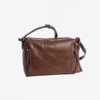Shoulder bag, brown color, Andratx Series. 26.5x19x11cm