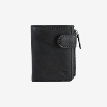 Portefeuille en cuir naturel pour homme, couleur noire, série ANTIC-NAPPA/LEATHER. DIMENSIONS : 8x10,5cm 1