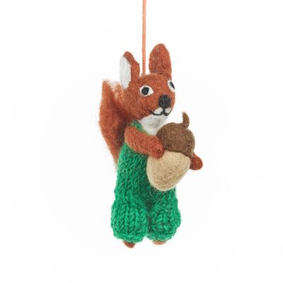 Décoration suspendue d’écureuil en feutre fait à la main Nelly Nutkins