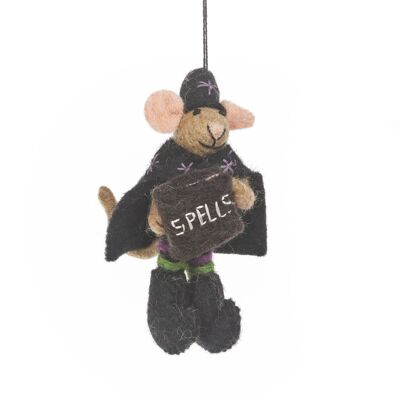 Handmade Felt Spellbound Mouse Hanging Halloween Decoration