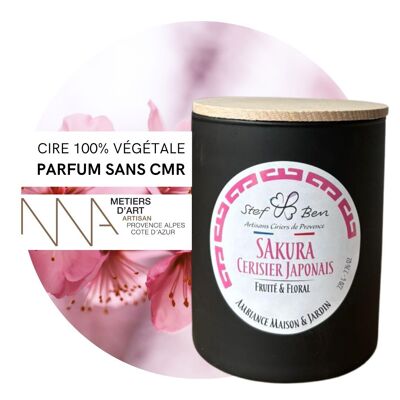 SAKURA scented candle, hand-poured by art wax makers