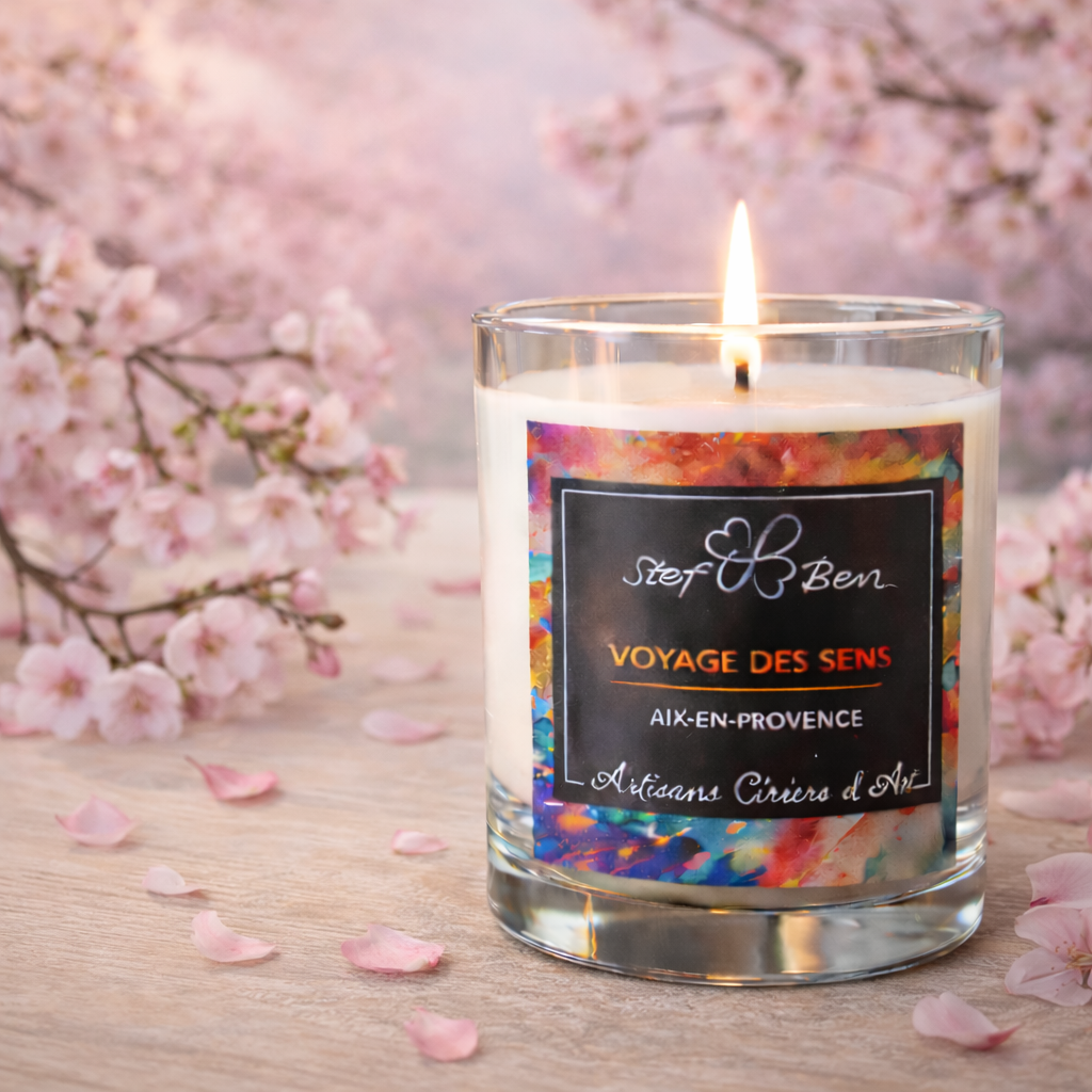 SAKURA scented candle, hand-poured by art wax makers