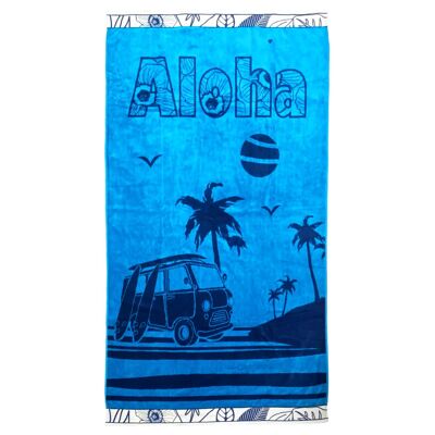 ISLETA Jacquard velor terry beach towel 100x175cm