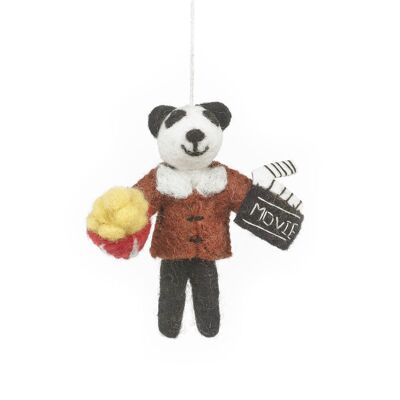 Décoration suspendue faite à la main de panda de buff de film de feutre