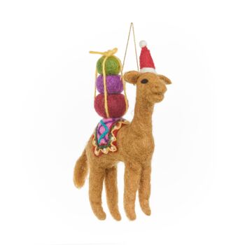 Feutre fait à la main Humphrey la décoration suspendue de chameau de Noël 1