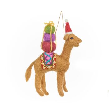 Feutre fait à la main Humphrey la décoration suspendue de chameau de Noël 2
