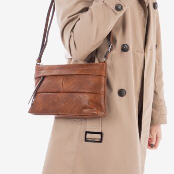 Mini sac pour femme, couleur cuir - 25,5x15x7 cm 3