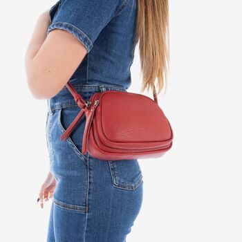 Mini sac pour femme, couleur rouge - 20x15x7 cm 3