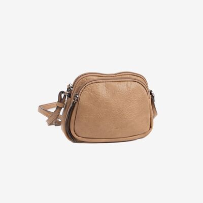 Minibag para mujer, color camel - 20x15x7 cm