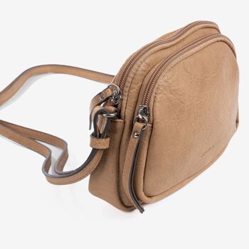 Mini sac pour femme, couleur camel - 20x15x7 cm 3