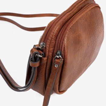 Mini sac pour femme, couleur cuir - 20x15x7 cm 3
