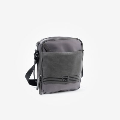 Reporter bag for men, gray color. Nylon Reporters Collection - 19x24 cm