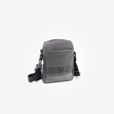 Reporter bag for men, gray color. Nylon Reporters Collection - 13.5x18 cm