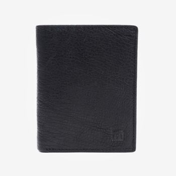 Portefeuille noir, Collection Portefeuilles en cuir lavé - 9x11 cm 1