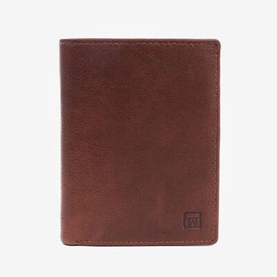 Portafoglio, colore pelle, Collezione Wash Leather Wallet - Design a libro verticale.