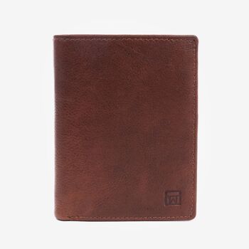 Portefeuille, couleur cuir, Wash Leather Wallet Collection - Conception verticale de type livre. 1