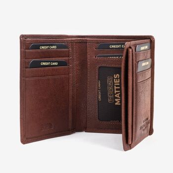 Portefeuille, couleur cuir, Wash Leather Wallet Collection - Conception verticale de type livre. 2
