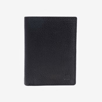 Portefeuille noir, Collection Portefeuilles en cuir lavé - 8,5x11,5 cm 1