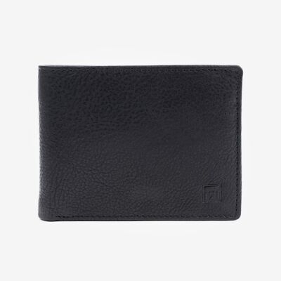 Portefeuille noir, Collection Wash Leather Wallets - Design horizontal